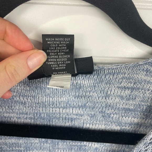 Lane Bryant Blue Marled Open Knit Front Drop Shoulder Scoop Neck Sweater 14/16 W - Picture 4 of 8